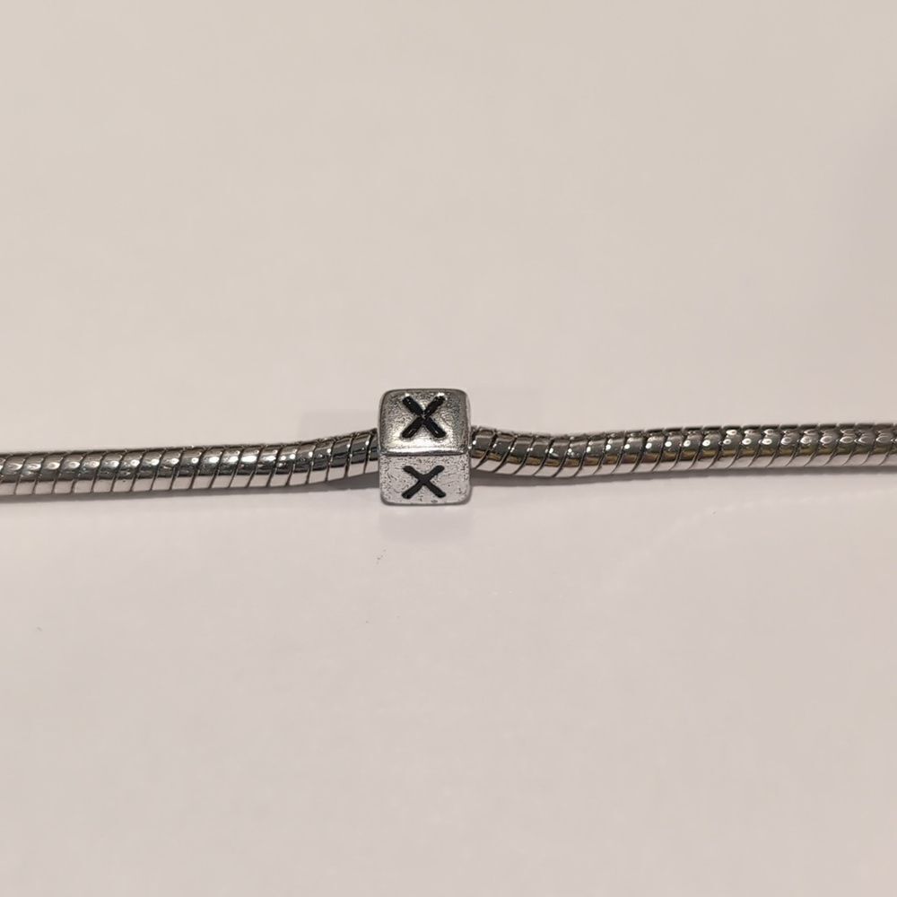 Silver X‎ Spacer Charm for Pandora Style Bracelet